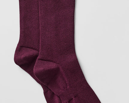 Unisex Half-Crew Understated Sock - Burgundy