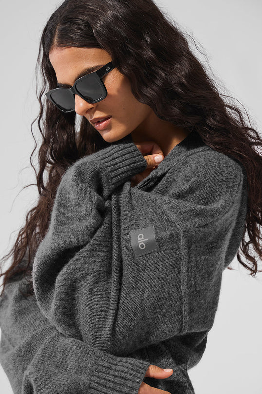 Wool Cashmere New Class Full Zip Hoodie - Platinum Grey