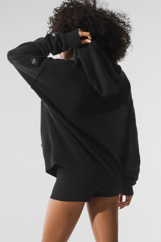 Wool Cashmere New Class Hoodie - Black