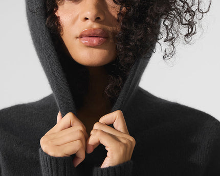 Wool Cashmere New Class Hoodie - Black