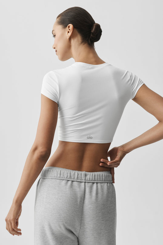 Alosoft Crop Finesse Short Sleeve - White