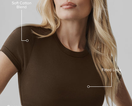 Cropped Timeless Tee - Espresso