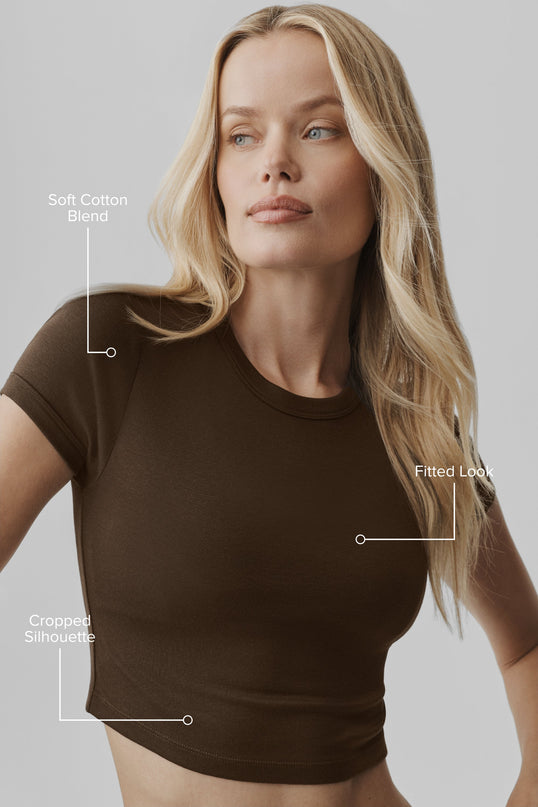 Cropped Timeless Tee - Espresso
