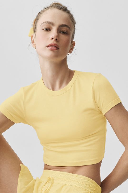 Cropped Timeless Tee - Warm Butter