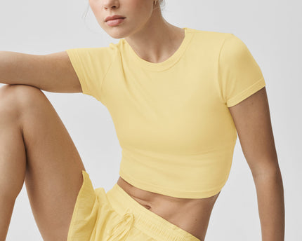 Cropped Timeless Tee - Warm Butter