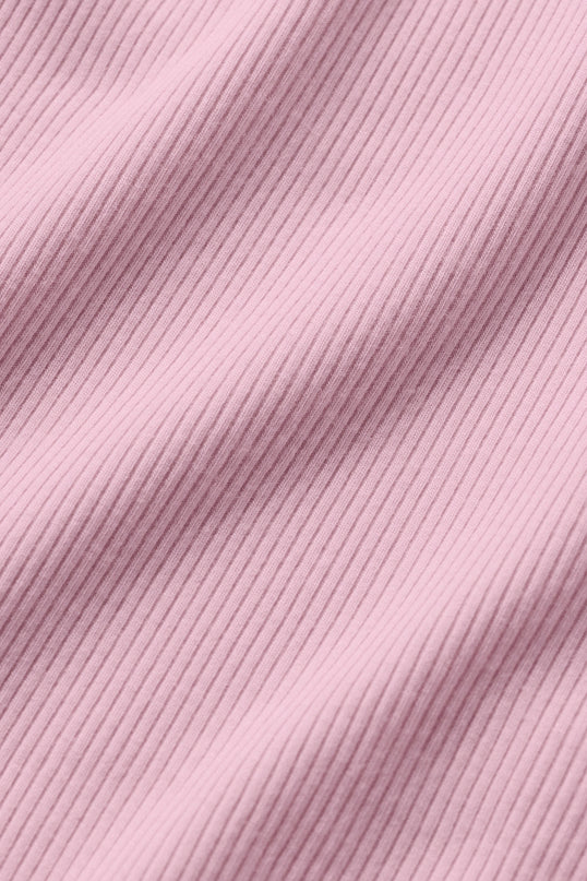Ribbed Modal Cap Sleeve Top - Pink Marshmallow