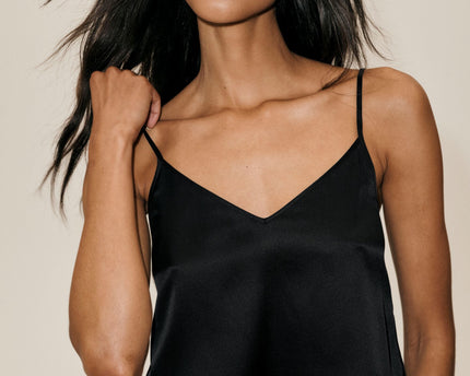 Silk Blend Radiance Tank - Black