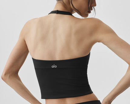 ALO Softsculpt Precision Halter Tank - Black