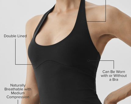 ALO Softsculpt Precision Halter Tank - Black