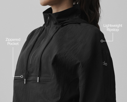 1/4 Zip Go Time Pullover - Black