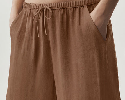 Semi-Sheer Golden Hour High-Waist Straight Leg Pant - Sun Kissed Brown