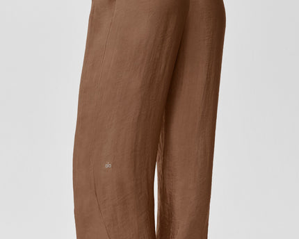 Semi-Sheer Golden Hour High-Waist Straight Leg Pant - Sun Kissed Brown