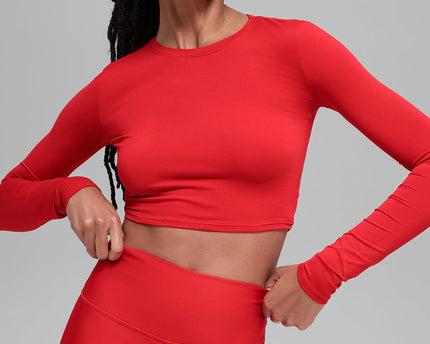 Alosoft Crop Finesse Long Sleeve - Bright Red
