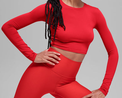 Alosoft Crop Finesse Long Sleeve - Bright Red