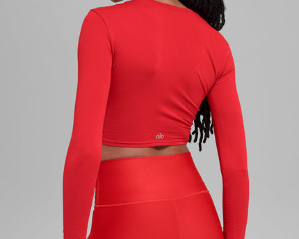 Alosoft Crop Finesse Long Sleeve - Bright Red