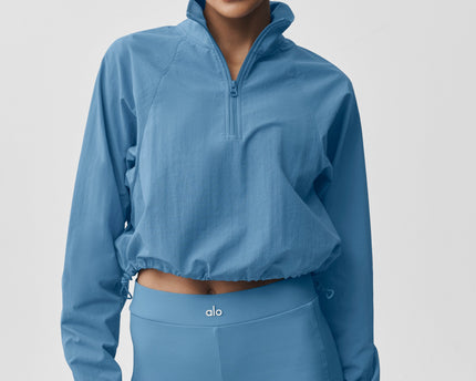 Cropped 1/4 Zip Alumni Pullover - California Blue
