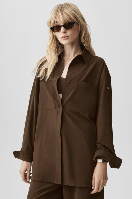 Dreamscape Button Down Long Sleeve - Espresso