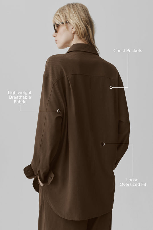 Dreamscape Button Down Long Sleeve - Espresso