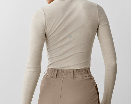 Ribbed Modal Long Sleeve - Oatmeal Heather