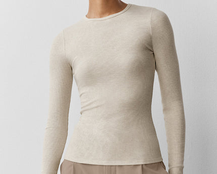 Ribbed Modal Long Sleeve - Oatmeal Heather