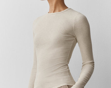 Ribbed Modal Long Sleeve - Oatmeal Heather