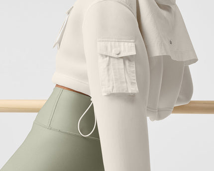 Cropped Engage Cargo Parka - Ivory