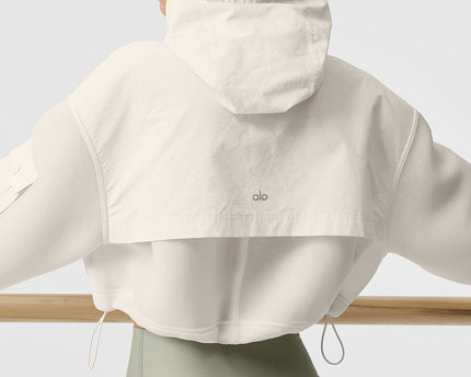 Cropped Engage Cargo Parka - Ivory
