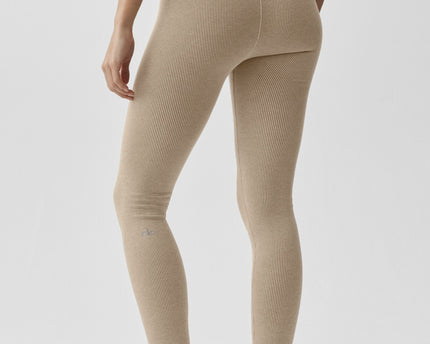 Seamless High-Waist Two Tone Rib Legging - Gravel Heather