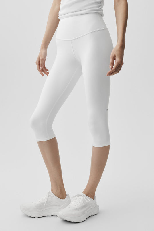 16' High-Waist Airbrush Capri - White