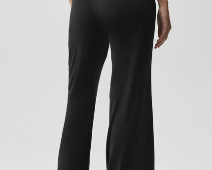 Semi-Sheer Delicate Lounge Flare Pant (Long) - Black