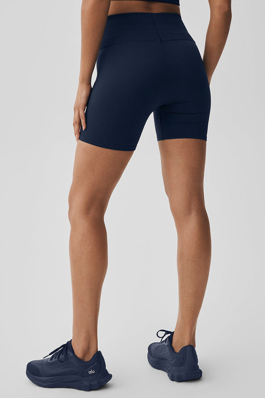 5' Seamless Ribbed Favorite Short - Navy