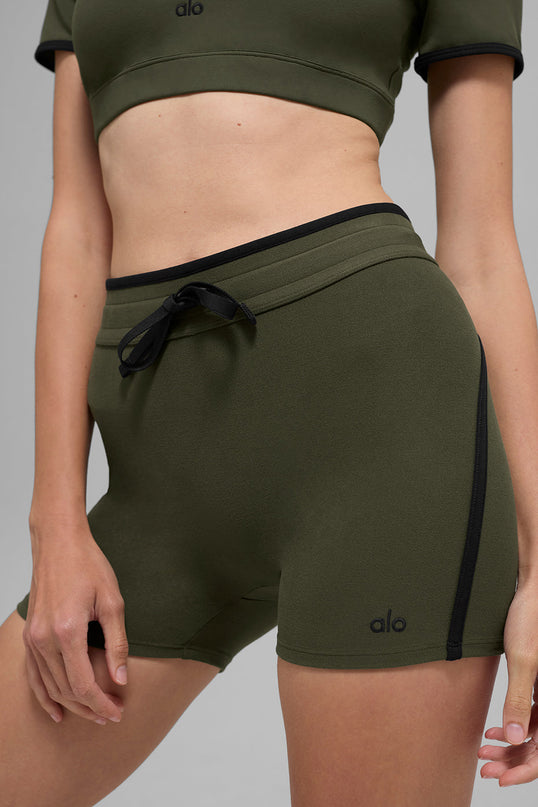 4' Airbrush High-Waist Race Pace Short - Green Olive/Black