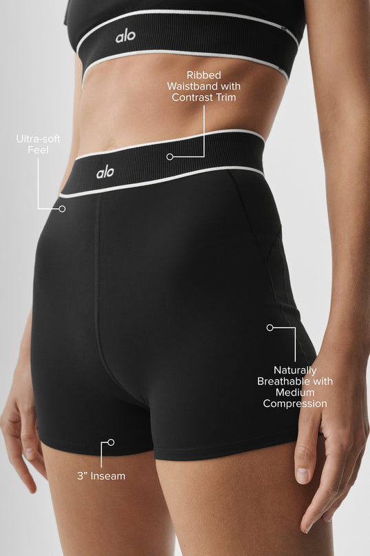 3' ALO Softsculpt High-Waist Amp It Up Short - Black
