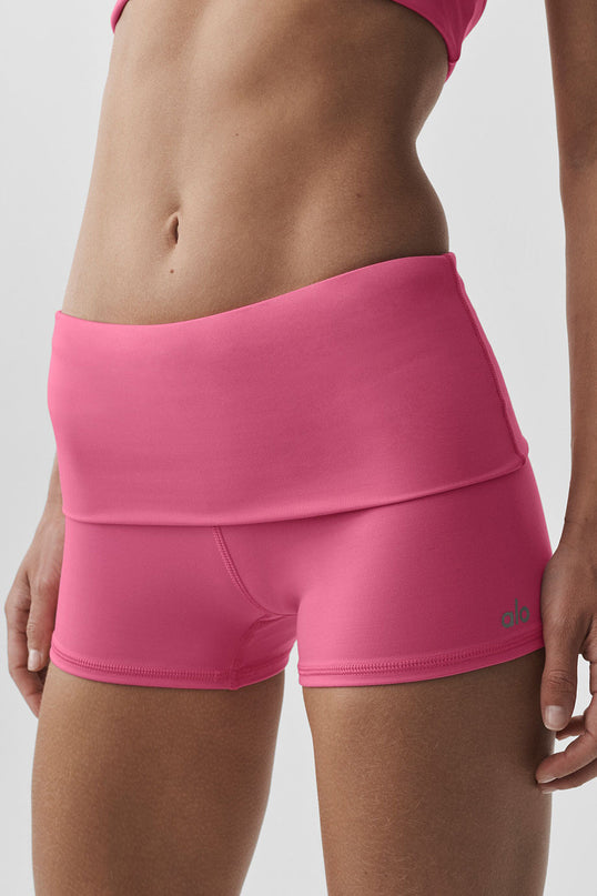 3' ALO Softsculpt Low-Rise Foldover Short - Paradise Pink