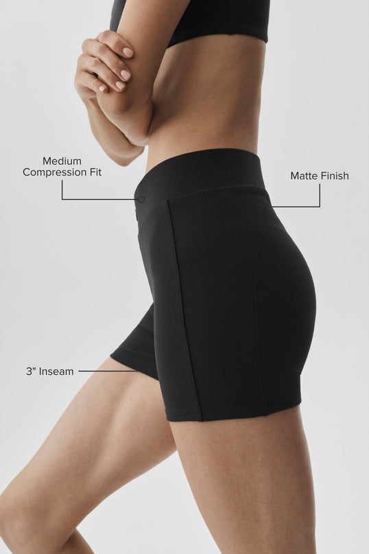 3' Airbrush High-Waist Aura Short - Black