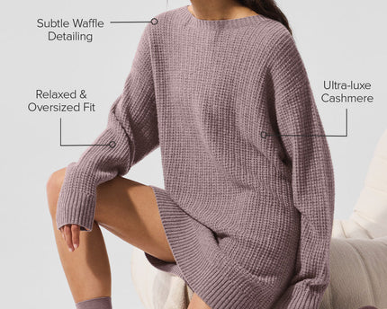 Cashmere Plush Waffle Dress - Mushroom Heather