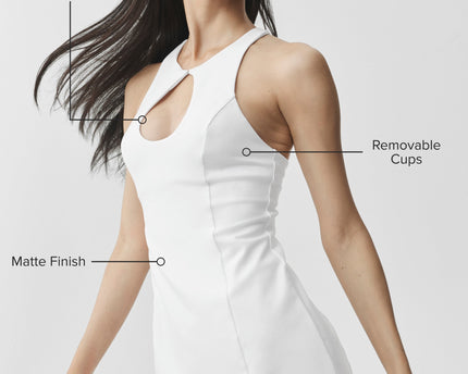 Airbrush Lock In Tennis Dress - White