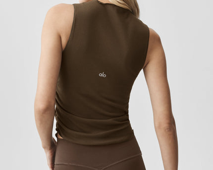 Ribbed En Pointe Tank - Espresso