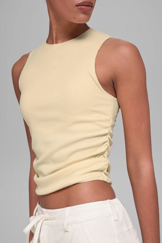 Ribbed En Pointe Tank - Candlelight Yellow