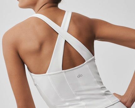 Airbrush Sparks Fly Corset Tank - White